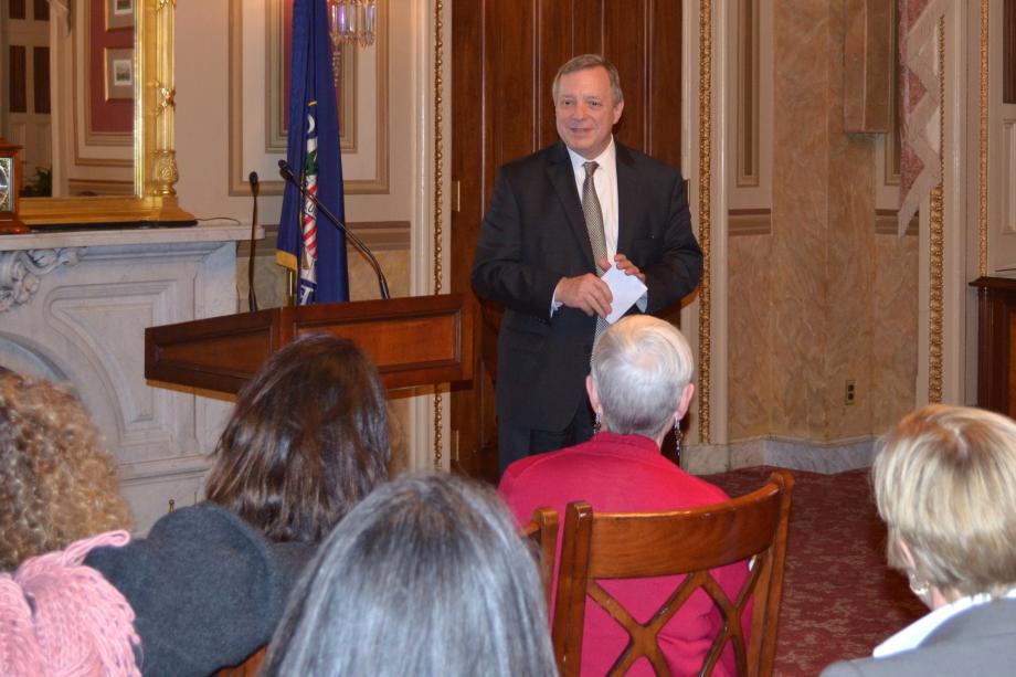 U.S. Senator Dick Durbin (D-IL) met with the Illinois Council of Jewish Women to discuss social justice issues.